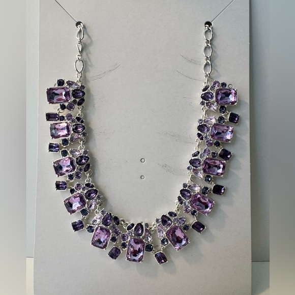 Talbots Lavender Purple Cable Knit Women's Sweater & Statement Necklace - Picture 9 of 12